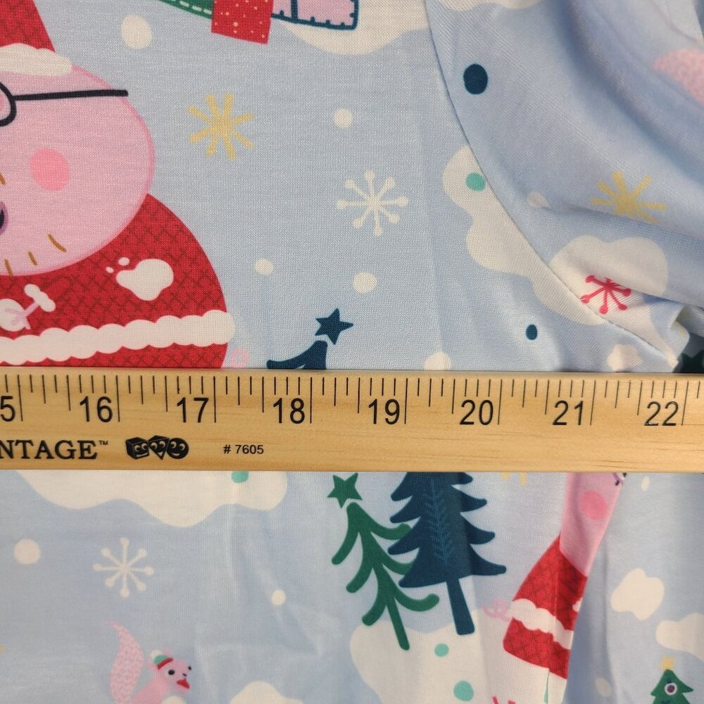 Peppa Pig Holiday Womens Pajama Set Long Sleeve Top & Pants Christmas Print Sz L - Picture 4 of 12
